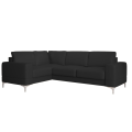 Ecksofa Leder ARIA II Ledersofa L-Form 250×185 Schlaffunktion und Bettkasten, Schwarz K-70