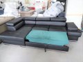 Ecksofa GALAXY MINI Leder Schwarz Schlaffunktion