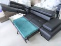 Ecksofa GALAXY MINI Leder Schwarz Bettkasten
