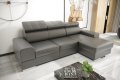 Ecksofa ROYAL MINI aus echtem Leder – 260x160 cm, Grau