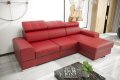 Ecksofa ROYAL MINI aus echtem Leder – 260x160 cm, Rot