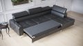 Ledersofa ORION L-Form 255x170 mit Schlaffunktion, Ecksofa mit Schlaffunktion