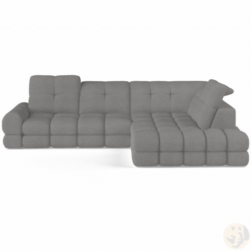 TOLLO L Ecksofa in L-Form mit elektrischer Sitzverstellung, Schlaffunktion & Bettkasten – modern & funktional – Grau (Quelle 92)