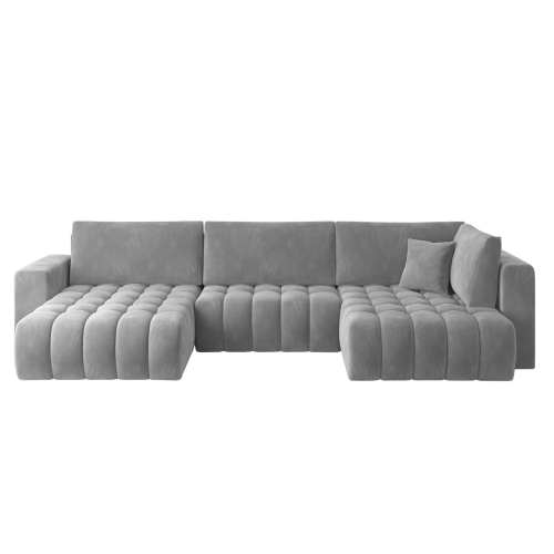 Ecksofa BONITO mit Schlaffunktion &amp; Bettkasten – Komfortabler Sitzkomfort im eleganten Design - Hellgrau (Sola 04)