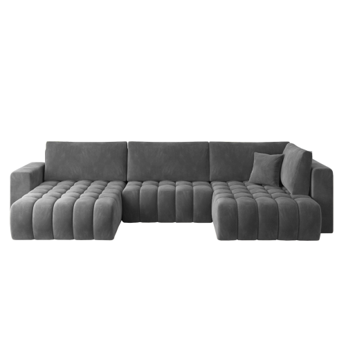 Ecksofa BONITO mit Schlaffunktion &amp; Bettkasten – Komfortabler Sitzkomfort im eleganten Design - Dunkelgrau (Sola 06)