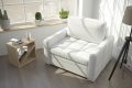 Leder Sessel VERONA Polstersessel mit Schlaffunktion - Weiss
