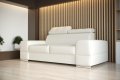 Elegantes Ledersofa Royal II – 225 cm, Verstellbare Kopfstützen & Echtes Leder -  Weiß