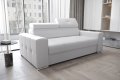 Ledersofa MARGO II Leder Couch verstellbare Kopfstützen 195 cm - Weiß