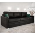 Ledersofa AVANTI DL Leder Couch mit Schlaffunktion 230 cm - Schwarz