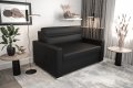Ledersofa ARTE I Leder Couch mit Schlaffunktion 140 cm - Schwarz