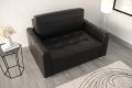Ledersofa VERONA I Leder Couch mit Schlaffunktion 140 cm - Schwarz