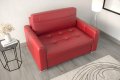 Ledersofa VERONA I Leder Couch mit Schlaffunktion 140 cm - Rot