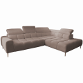 Ecksofa PLAZA L mit elektrischer Sitztiefenverstellung, verstellbaren Kopfstützen & Rückenlehnen – Bouclé Anthology 06 - Taupe