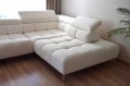 Ecksofa PLAZA L Boucle mit elektrische Sitzverstellung