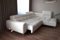 Ecksofa PLAZA L Boucle mit elektrische Sitzverstellung