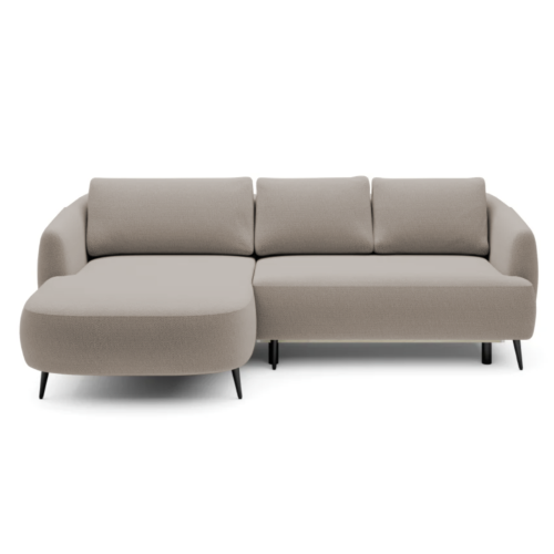 Ecksofa CANDY mit Schlaffunktion, Bettkasten & eleganten Metallfüßen - Beige (Eden 04)