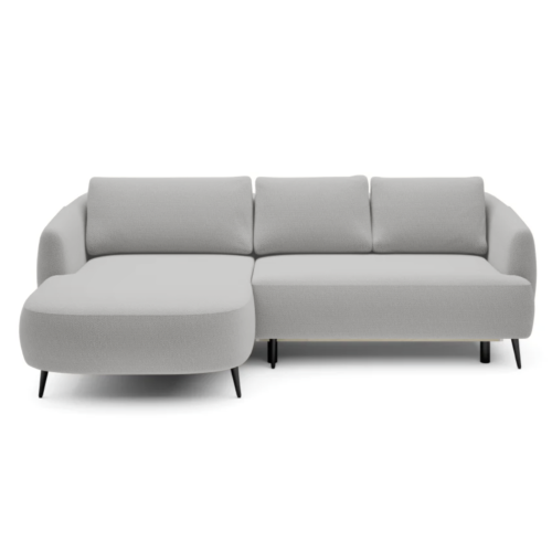 Ecksofa CANDY mit Schlaffunktion, Bettkasten & eleganten Metallfüßen - Grau (Eden 18)