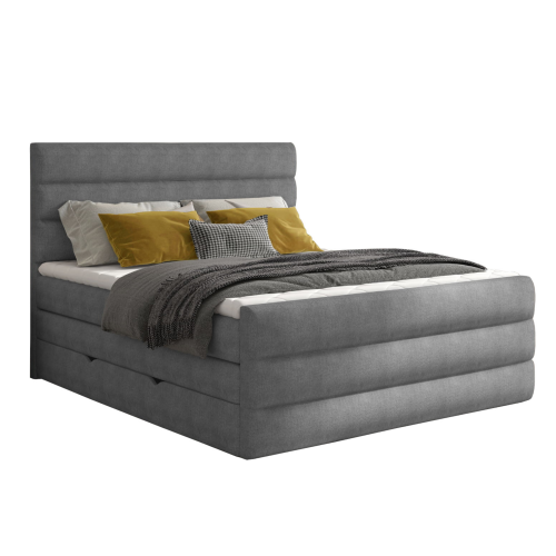 Boxspringbett CLARA Designerbett Hotelbett mit Bettkasten kontinentales Bett - Dunkelgrau