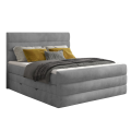 Boxspringbett CLARA Designerbett Hotelbett mit Bettkasten kontinentales Bett - Hellgrau