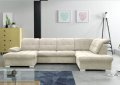 Ecksofa PAULINE Eckcouch Funktionssofa mit Bettkasten Schlaffunktion und Relaxfunktion - Creme