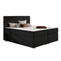 Boxspringbett PARIS Bett Hotelbett mit zwei Bettkasten gepolstertes Bett - Schwarz
