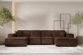 Ecksofa LUGA U L 379 cm mit Knöpfen – Stilvolle Polsterecke aus GOBI-Stoff, bequem und geräumig (Gobi 04)