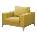 Sessel NITVA Holzelemente Wohnlandschaft Holzbeine senf