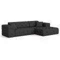 Ecksofa MODEST MINI L-Form Links/Rechts gesteppt mit Kissen - Schwarz