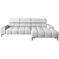 Ecksofa PLAZA MINI mit Relaxfunktion Elektrisch verstellbarer Sitz Sofa hellgrau