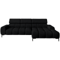 Ecksofa PLAZA MINI mit Relaxfunktion Elektrisch verstellbarer Sitz Sofa schwarz
