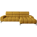 Ecksofa PLAZA MINI mit Relaxfunktion Elektrisch verstellbarer Sitz Sofa senf