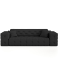 Sofa Modest 3-Sitzer – Chesterfield-Stil, Velvet Opera, dekorative Kissen, stilvolles Wohnzimmer - Schwarz