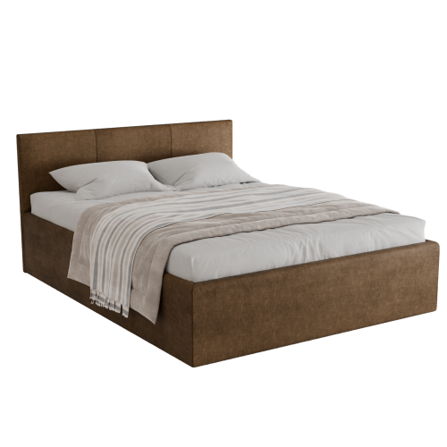 Polsterbett Dona 160x200 cm – modernes Doppelbett mit Bettkasten & gepolstertem Kopfteil - Dunkelbeige (Noble 09).png
