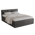 Polsterbett Dona 160x200 cm – modernes Doppelbett mit Bettkasten & gepolstertem Kopfteil - Grau (Noble 85)