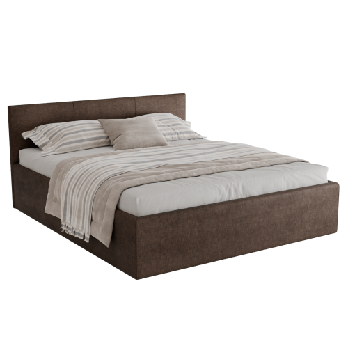 Polsterbett Dona 180x200 cm – modernes Doppelbett mit Bettkasten & gepolstertem Kopfteil - Mokka Braun (Noble 16)