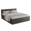 Polsterbett Dona 180x200 cm – modernes Doppelbett mit Bettkasten & gepolstertem Kopfteil - Grau (Noble 85)