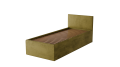 Dona Bettkasten, Einzelbett mit Bettkasten & gepolstertem Kopfteil