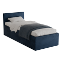 Polsterbett Dona 90x200 cm – modernes Einzelbett mit Bettkasten & gepolstertem Kopfteil - Dunkelblau (Noble 77)