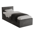Polsterbett Dona 90x200 cm – modernes Einzelbett mit Bettkasten & gepolstertem Kopfteil - Grau (Noble 85)