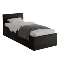 Polsterbett Dona 90x200 cm – modernes Einzelbett mit Bettkasten & gepolstertem Kopfteil - Dunkelgrau (Noble 95)
