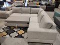 Ecksofa ARIA MAX L-Form 250×250 Schlaffunktion und Bettkasten, Creme (Sorella 01), Rechts