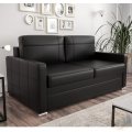 Ledersofa AVANTI III Leder Couch mit Schlaffunktion 167 cm - Schwarz