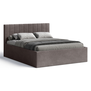 Polsterbett RETTAN 180x200 cm – modernes Doppelbett mit Bettkasten & gepolstertem Kopfteil - Cappucino Braun (Noble 15)