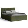 Polsterbett RETTAN 180x200 cm – modernes Doppelbett mit Bettkasten & gepolstertem Kopfteil - Olive (Noble 38)