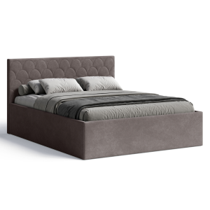 Polsterbett Radius 180x200 cm – modernes Doppelbett mit Bettkasten & gepolstertem Kopfteil - Cappucino Braun (Noble 15)