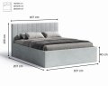 Polsterbett Radius 180x200 cm - Maße