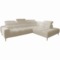 Ecksofa PLAZA L mit elektrischer Sitztiefenverstellung, verstellbaren Kopfstützen & Rückenlehnen – Bouclé, Quelle 05- Beige
