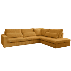 Ecksofa SVEN – modernes Sofa in L-Form 315x245 cm, freistehend, bequem und stilvoll - Senf (Poso 01) 