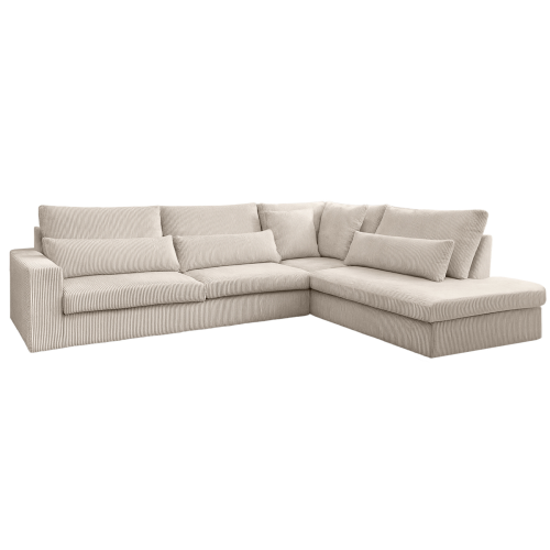 Ecksofa SVEN – modernes Sofa in L-Form 315x245 cm, freistehend, bequem und stilvoll - Creme