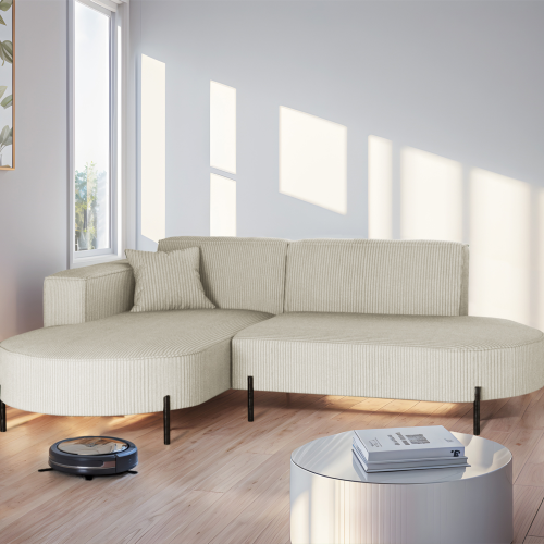 Parma Studio Hills – Ecksofa L-Form, Metallfüße, HR-Schaum & hoher Komfort - Sand, Creme